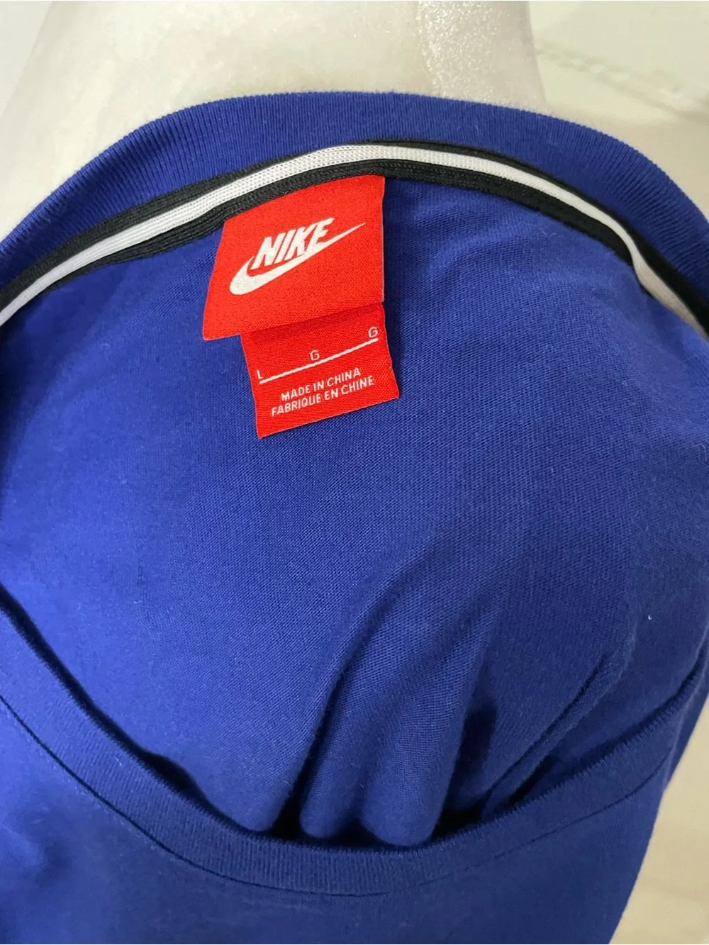 Nike Long Sleeve Tee in Royal Blue with White Stripes